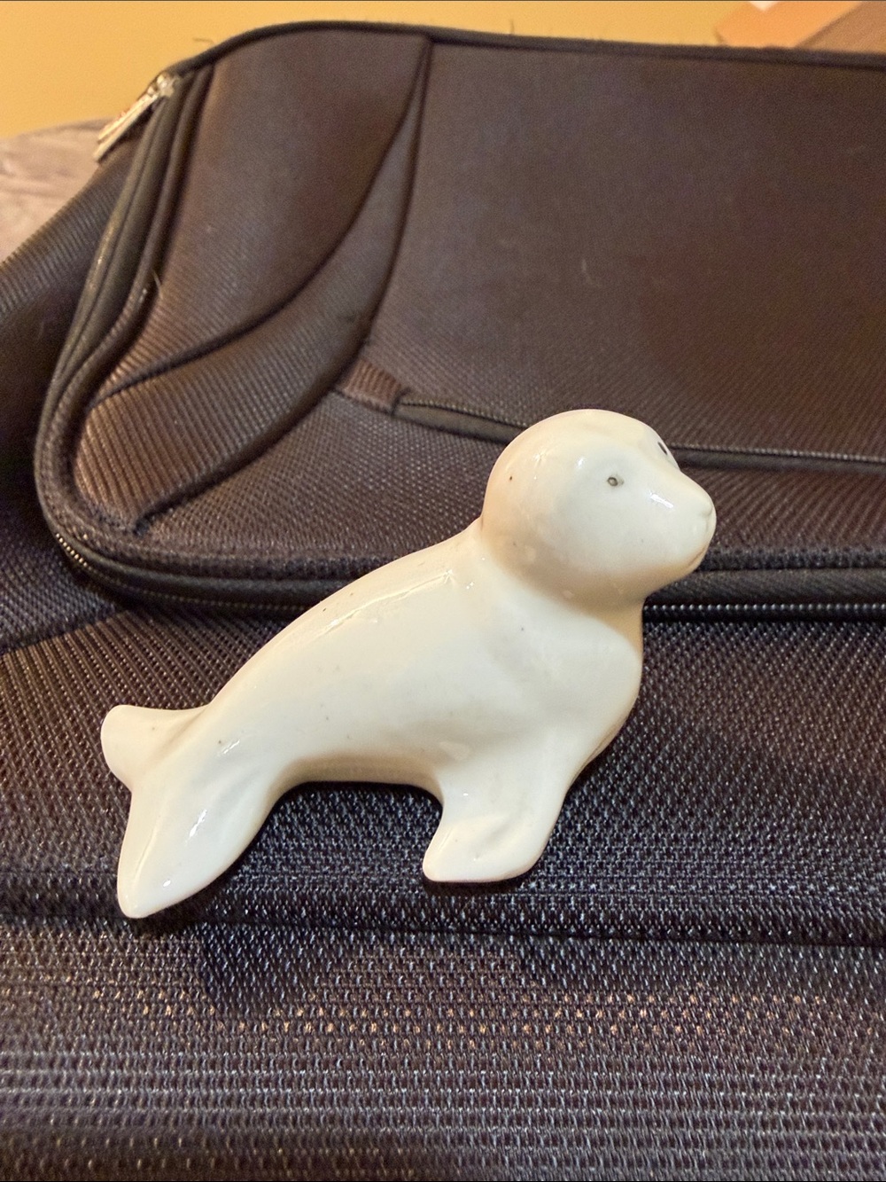 White Ceramic Seal Figurine